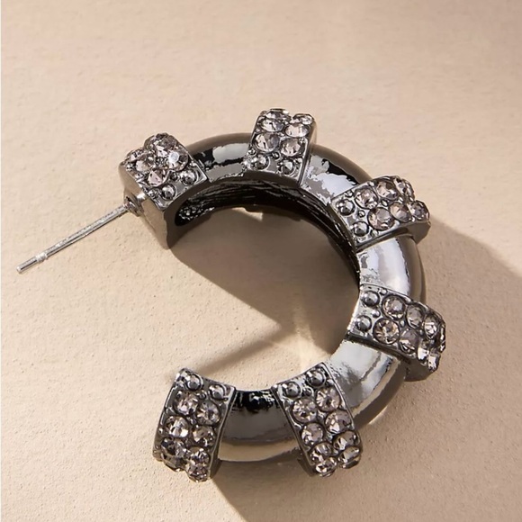 Anthropologie Small Crystal Hoops NWT New With Tags - Picture 3 of 5